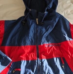 Head Vintage Navy and Red Hooded Windbreaker Jacket